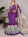 Ynf7209 Green Silk Fusion Print And Bandhej Sarees Bulk Orders In India